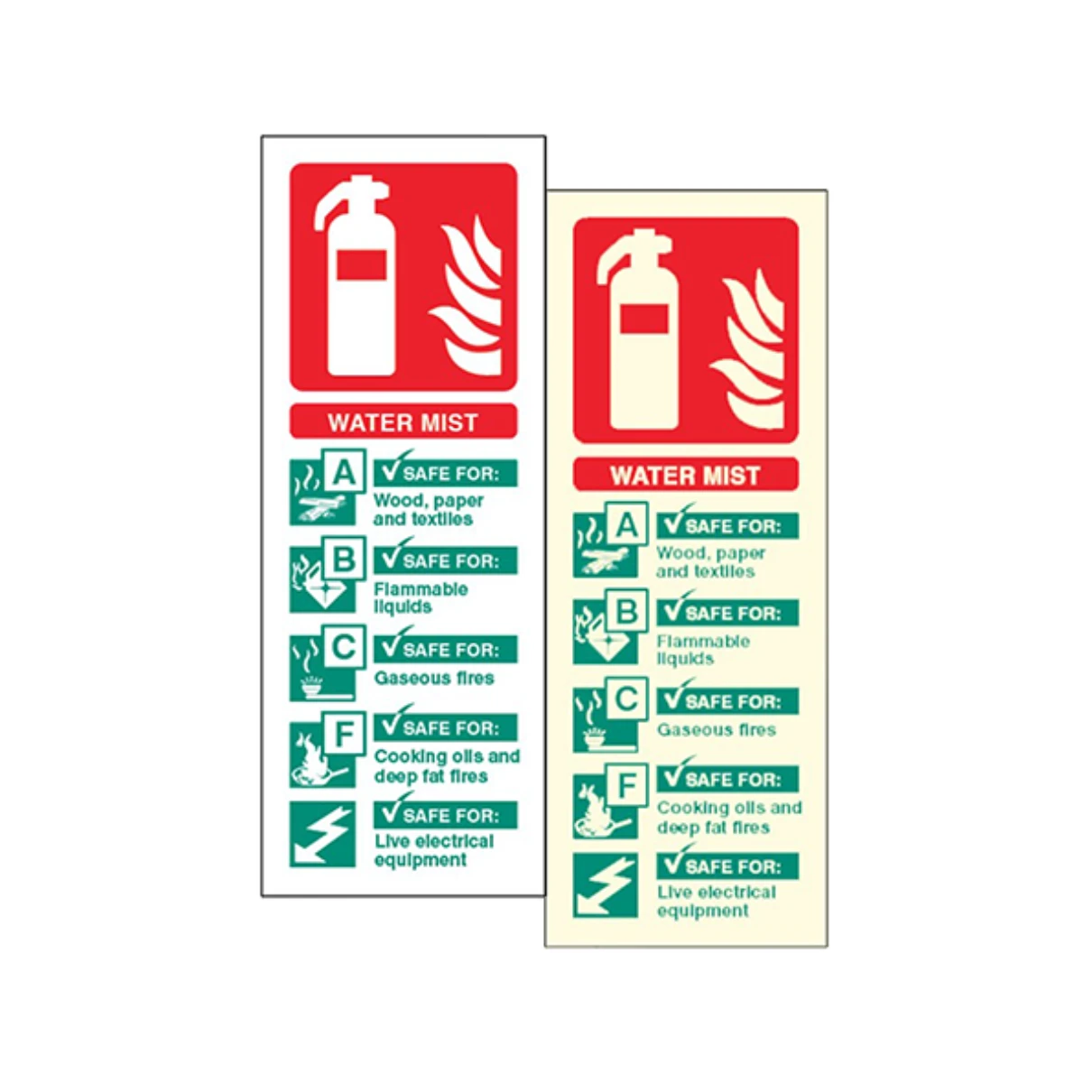 Water Mist Fire Extinguisher ID Sign: Portrait - Trade Fire | Tradefire