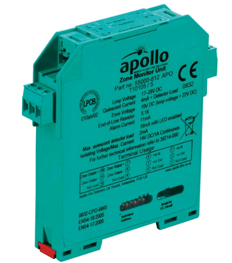 Apollo 55000-812APO DIN-Rail Zone Monitor with Isolator | Trade Fire ...